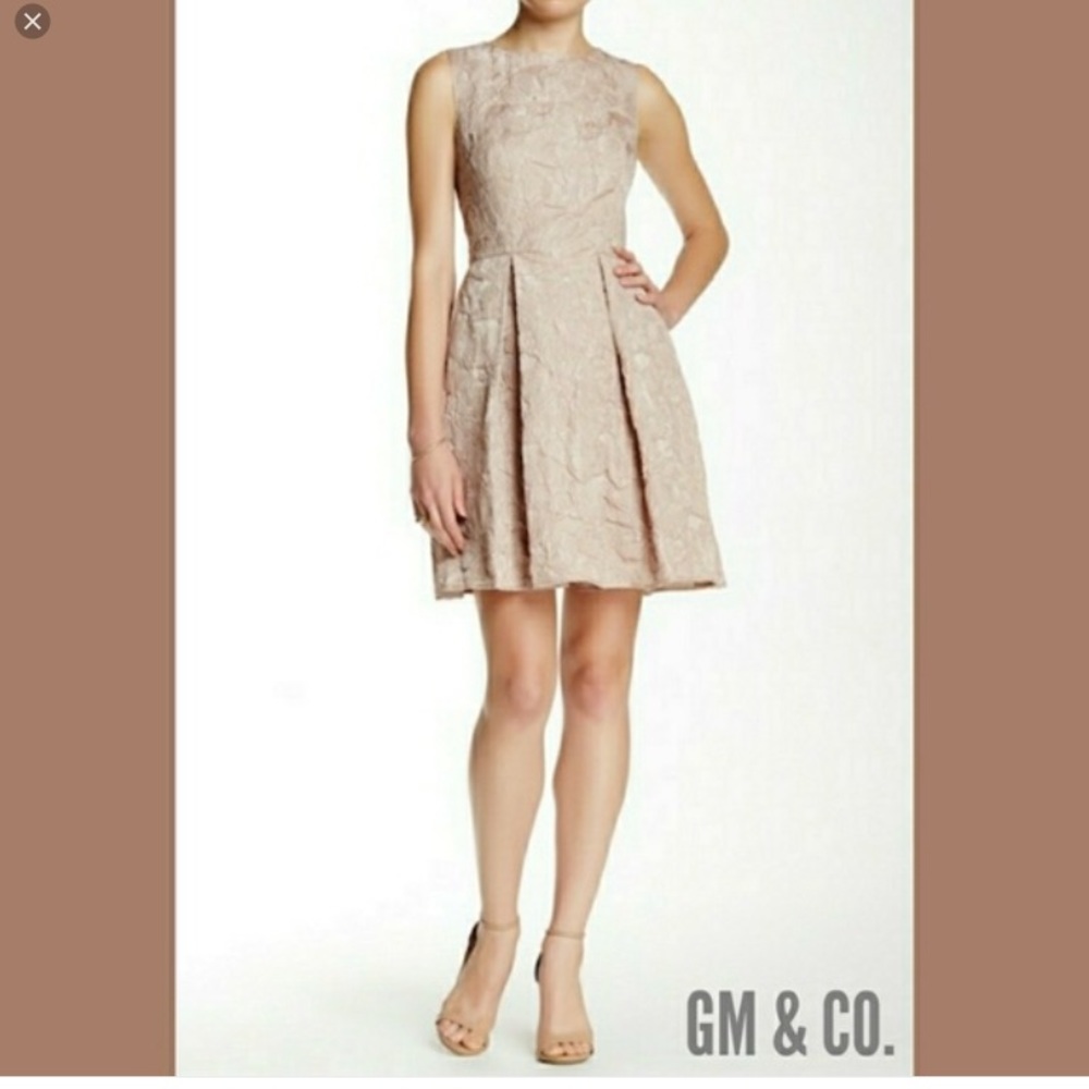 MAX STUDIO CLOQUE DRESS IN CHAMPAGNE NWT SIZE 4